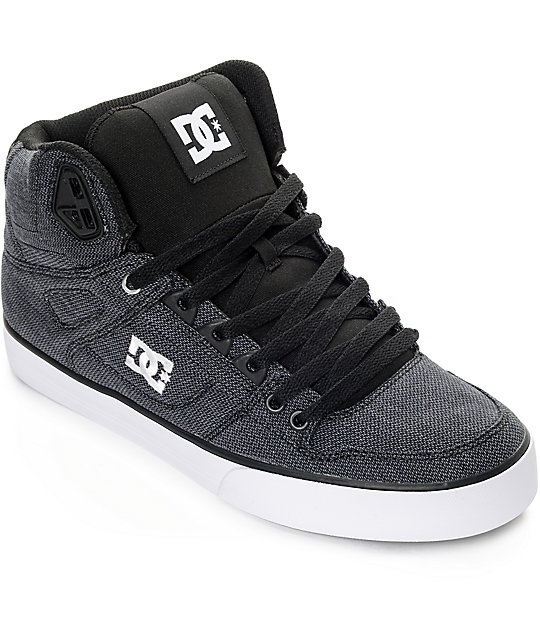 DC Spartan Hi TX SE Black & Dark Used Skate Shoes Zumiez