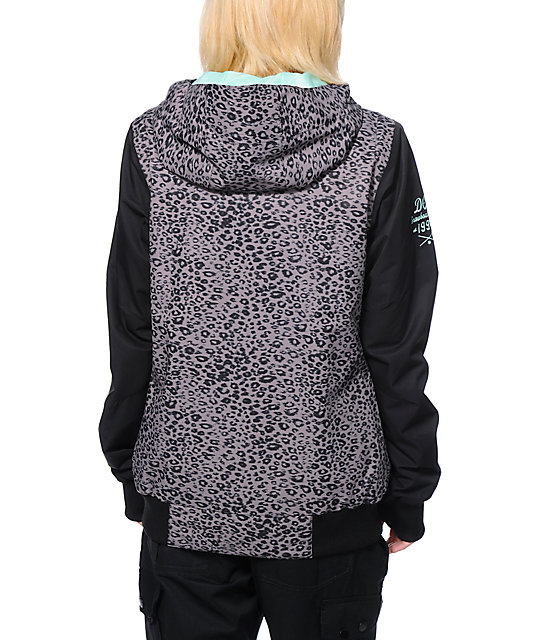 DC Squad Grey Panther Print 10K Snowboard Jacket Zumiez