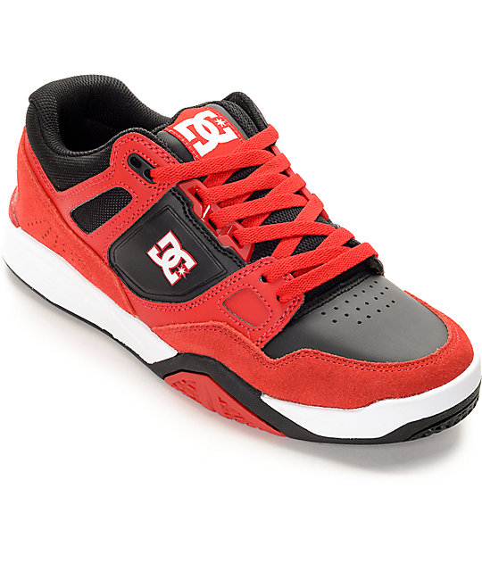DC Stag 2 Red, Black & White Skate Shoes