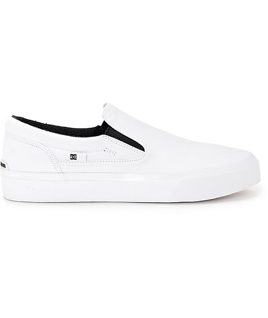 dc slip on shoes white