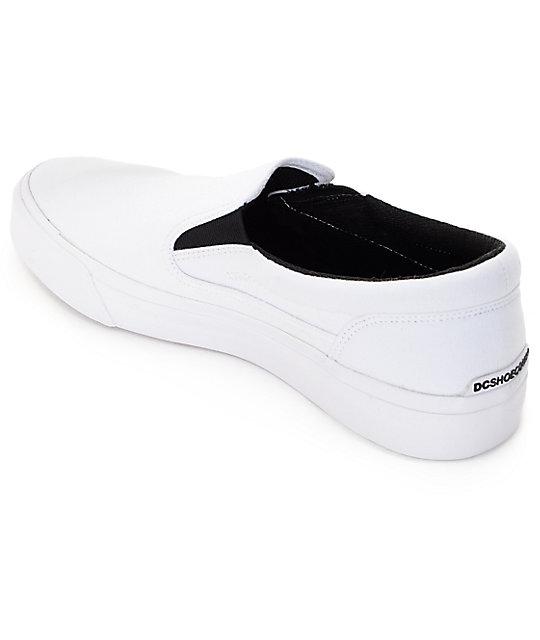dc slip on shoes white