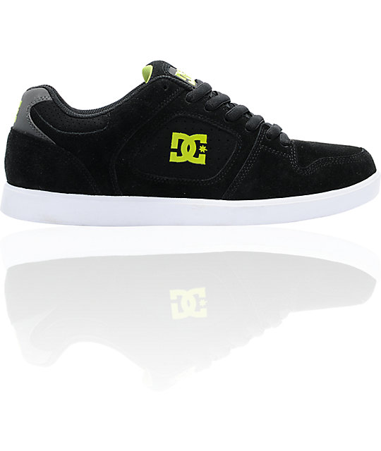 DC Union Black & Lime Green Skate Shoes Zumiez