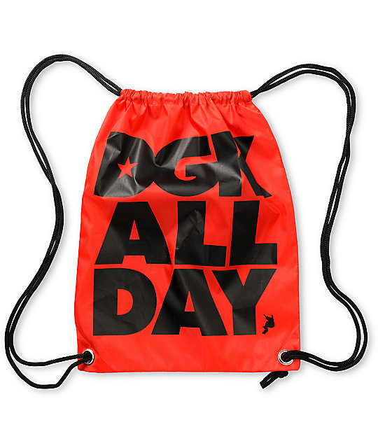 DGK All Day Red Drawstring Bag Zumiez