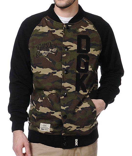 Dgk Alpha Camo Varsity Jacket Zumiez