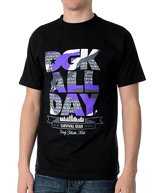 DGK Camo All Day Black TShirt Zumiez