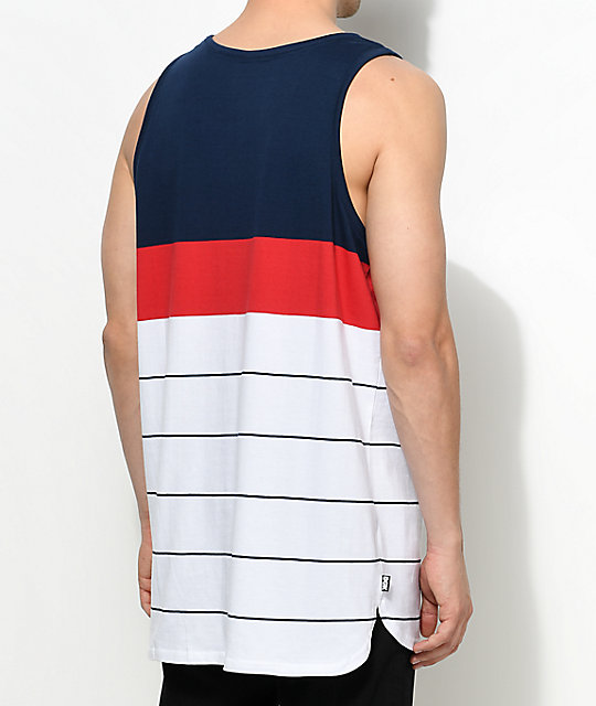 DGK Channel Sport Blue, Red & White Tank Top Zumiez