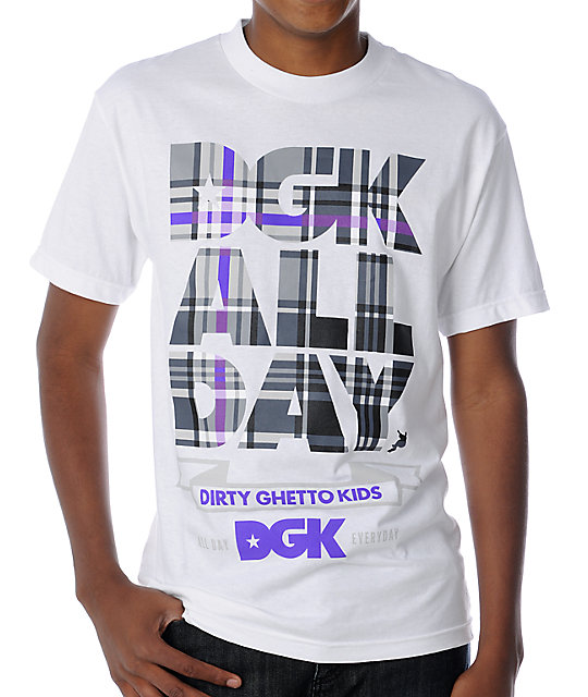 DGK DGK All Day White Plaid T-Shirt | Zumiez