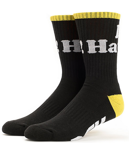 DGK Haters Black & Yellow Crew Socks Zumiez