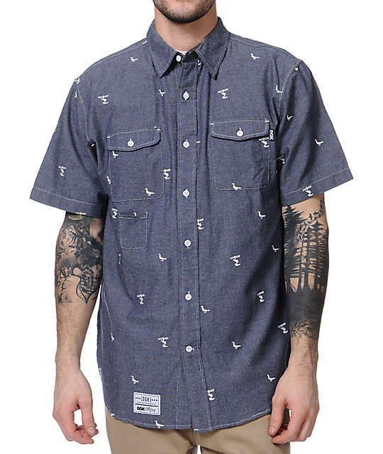 mens light blue short sleeve button up