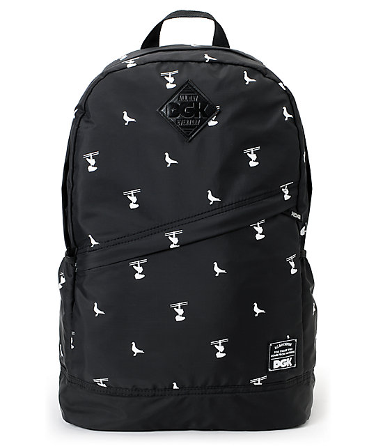DGK Iconic Print Black Angle Laptop Backpack at Zumiez PDP
