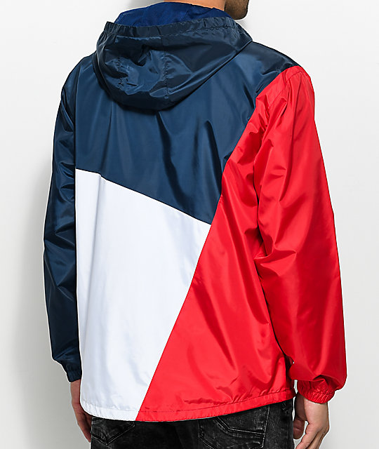 DGK Lenox Red, White & Blue Windbreaker Jacket Zumiez