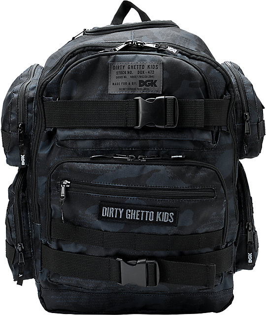 DGK Tactical Black Skate Backpack Zumiez