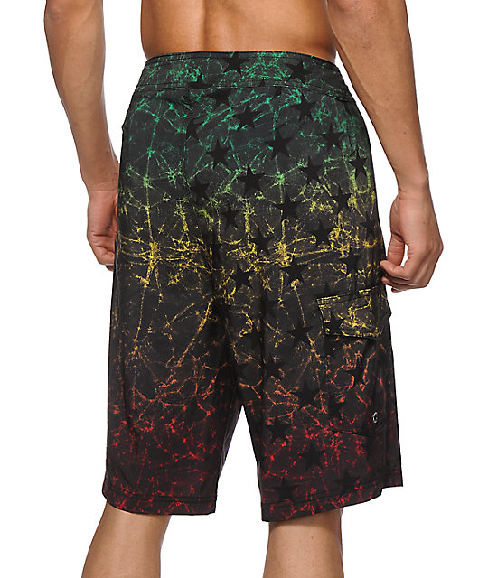DGK Unfollow Rasta 22 Board Shorts Zumiez