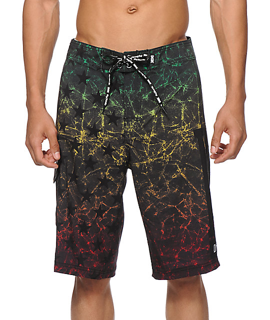 DGK Unfollow Rasta 22 Board Shorts Zumiez