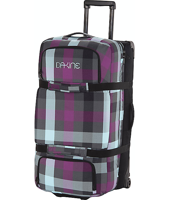 Dakine Belle Plaid Large Black Split Luggage Roller Bag Zumiez