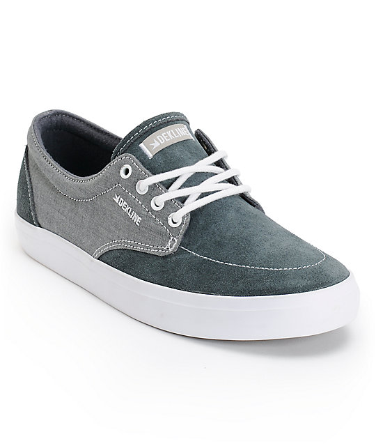 Dekline Mason Pewter & White Skate Shoes