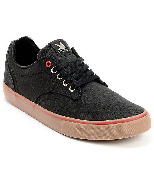 Dekline Tim Tim Black, Red, & Gum Waxed Canvas Skate Shoes Dekline Tim Tim Black, Red, & Gum Waxed Canvas Skate Shoes