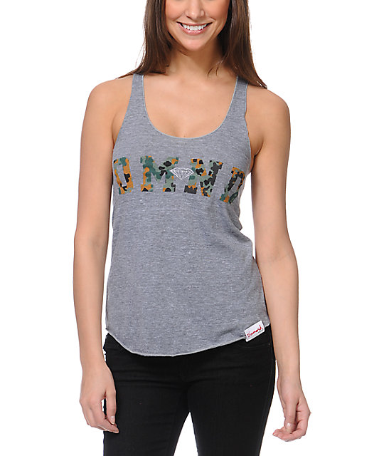 Diamond Supply Co DMND Camo Print Heather Grey Tank Top Zumiez