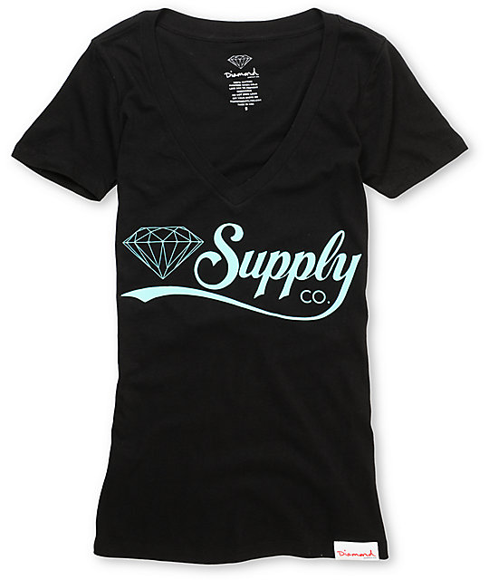 shirts v supply Zumiez Supply V  Black Neck Diamond T Co Shirt  Diamondaire