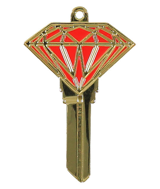 Diamond Supply Co Metal Gold & Red Brilliant Key