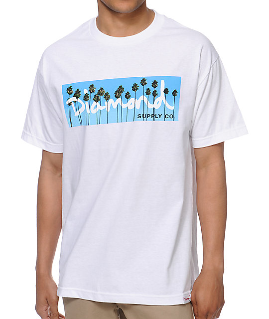Diamond Supply Co OG Palms White TShirt Zumiez