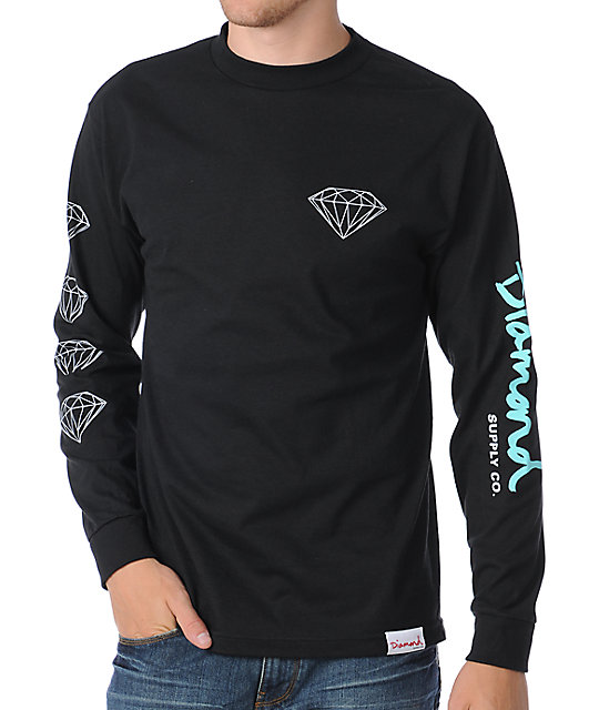 Diamond Supply Co Og Long Sleeve Black T Shirt Zumiez 