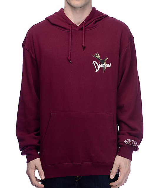 Diamond Supply Co Underworld Maroon Hoodie | Zumiez