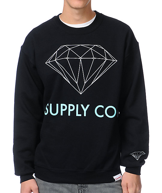 Diamond Supply Co. Black Crew Neck Sweatshirt Zumiez