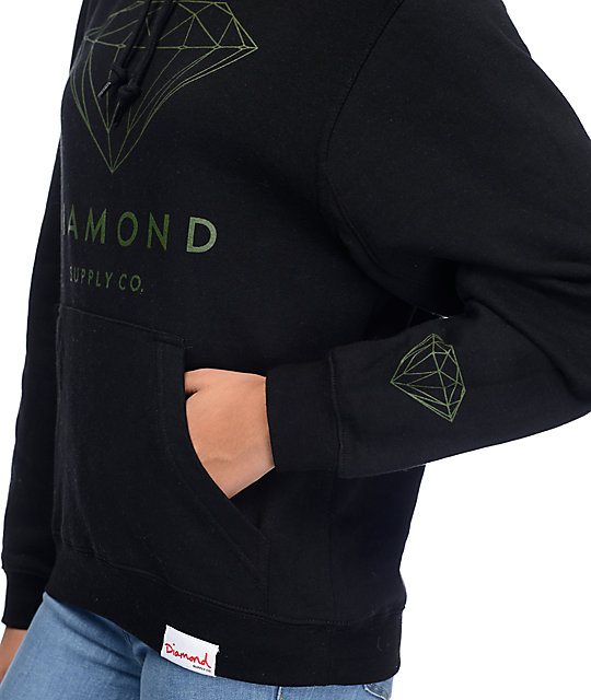 Diamond Supply Co. Brilliant Black & Green Hoodie Zumiez