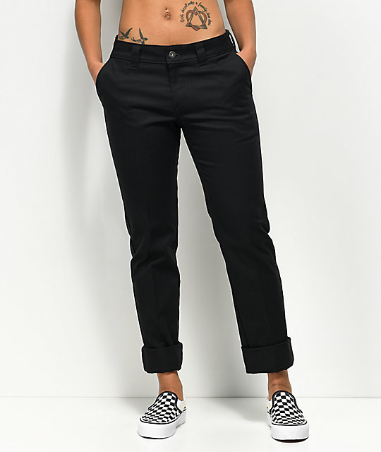 slim black work pants