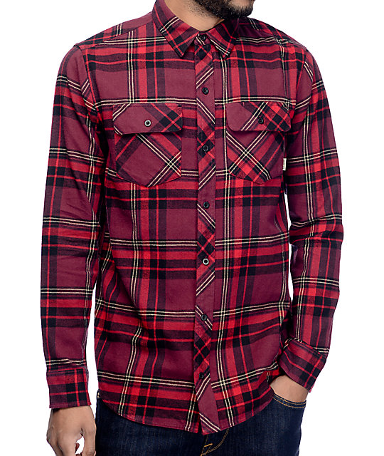 burgundy flannel shirt women's