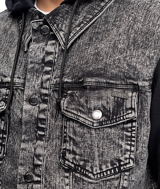 Dravus Hudson Black & Charcoal Denim Jacket Zumiez