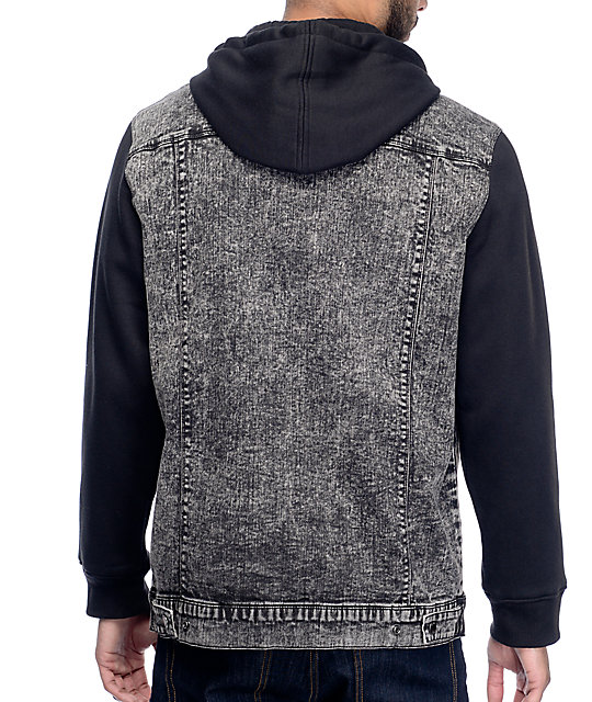 Dravus Hudson Black & Charcoal Denim Jacket Zumiez