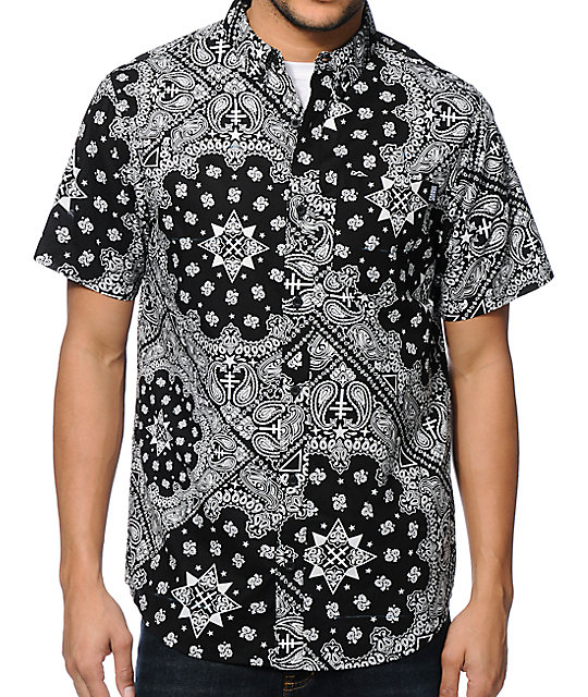Dravus Hyphenated Black Paisley Button Up Shirt Zumiez