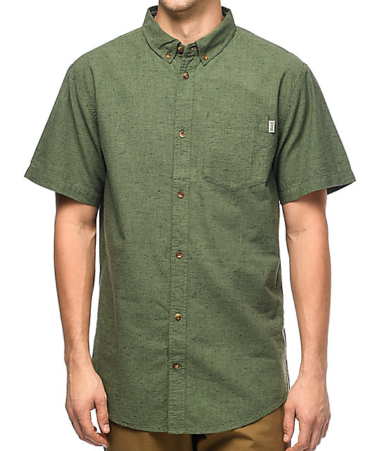 olive short sleeve button up