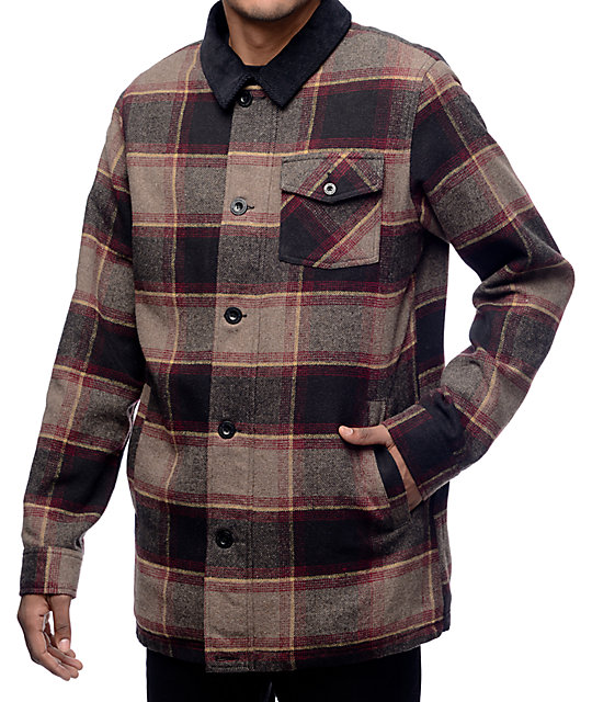 Dravus Natural Yarn Plaid Sherpa Jacket Zumiez
