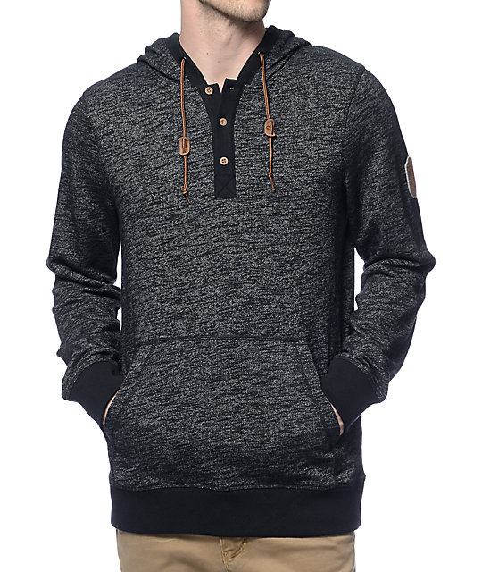 Dravus Pilot Black Speckled Henley Hoodie Zumiez