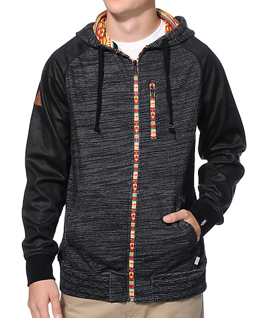 Dravus Plunder Charcoal Aztec Zip Up Hoodie Zumiez