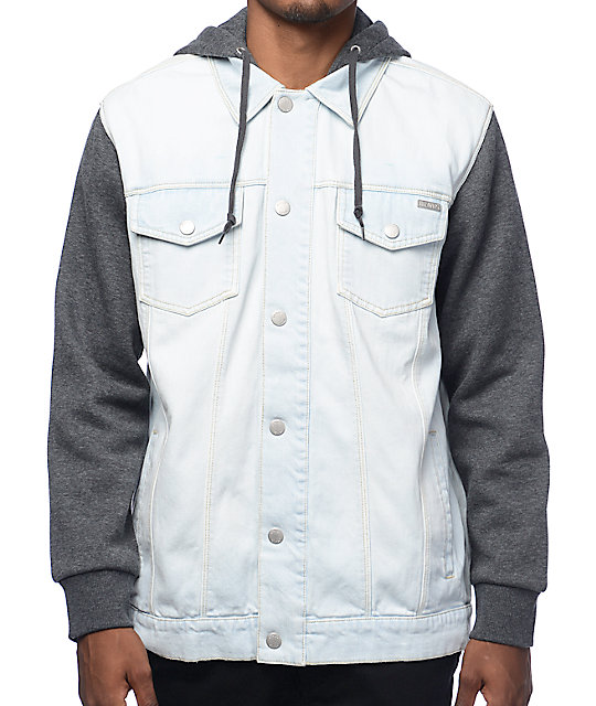 Dravus Sloaner Light Wash Denim & Grey Jacket Zumiez