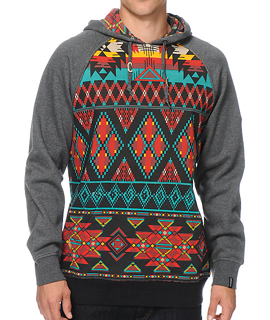 mens aztec print hoodie