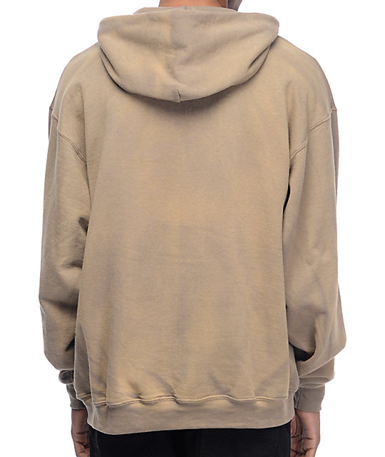 tan tape heavy hoodie