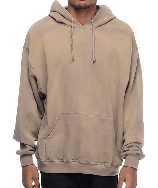 tan tape heavy hoodie