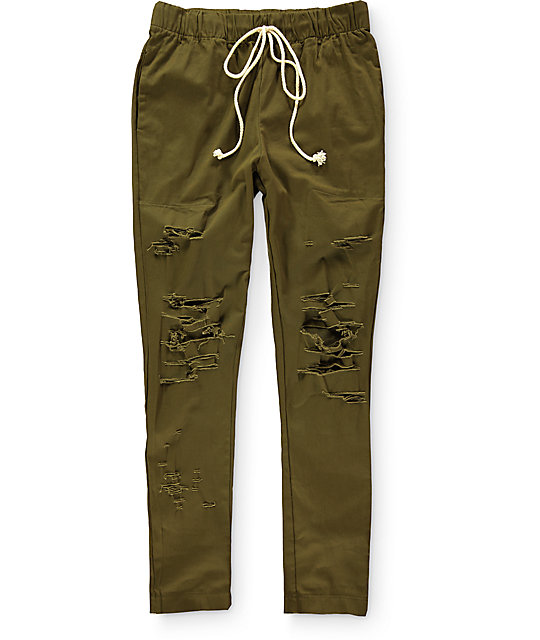 green twill joggers