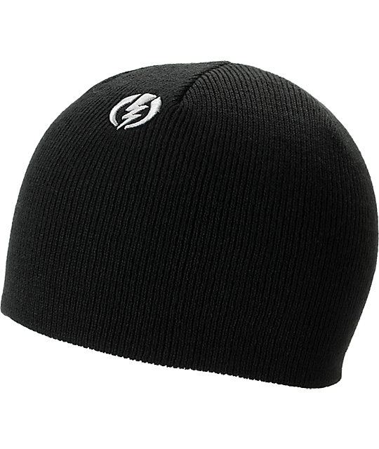 Electric Short Gauge Black Fitted Beanie Zumiez