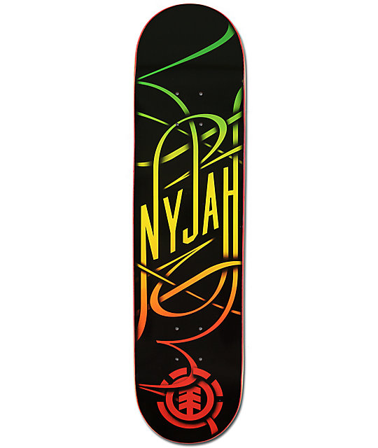Element Nyjah Huston Rasta Swash 7.75" Skateboard Deck Zumiez