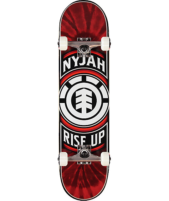 Element Nyjah Rise Up 7.8" Red Skateboard Complete