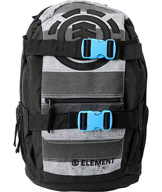 Element OG Stripes Black & Grey Skate Backpack Zumiez