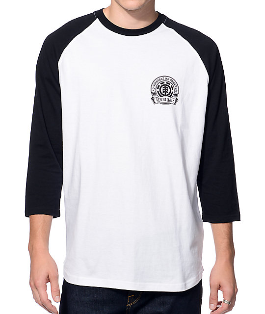 Element Southpaw White and Black Baseball T-Shirt