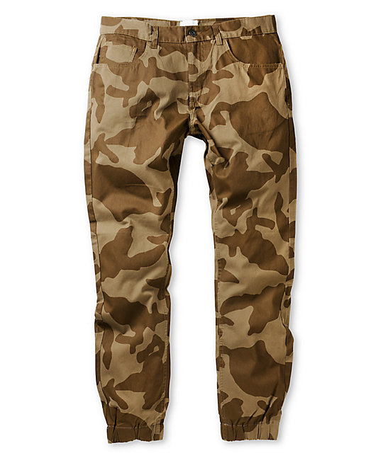 camo twill joggers