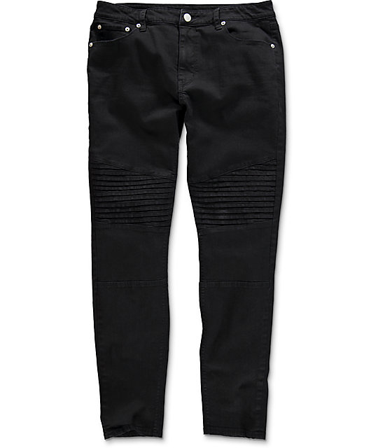 Elwood Moto Black Denim Jeans Zumiez